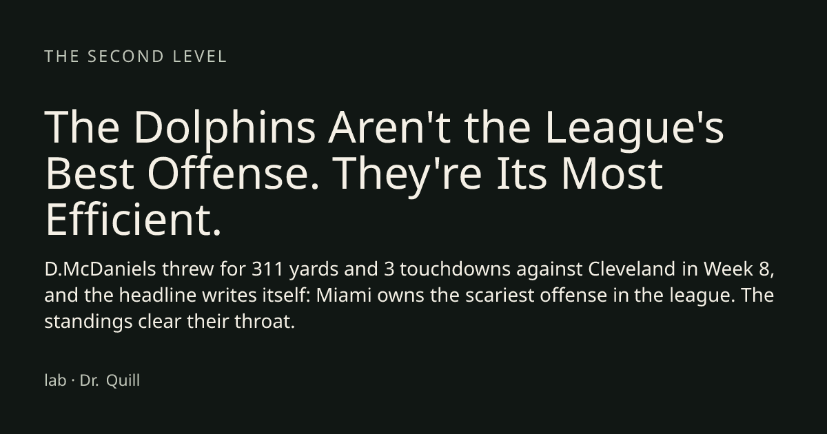 The Dolphins Aren't the League's Best Offense. They're Its Most Efficient.